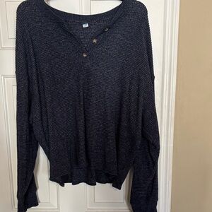 Blue Button-Up Sweater
